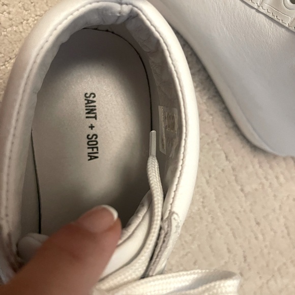 SAINT + SOFIA Hoxton Trainer - White Croc Hightop Sneakers  SZ 39 - Picture 10 of 10